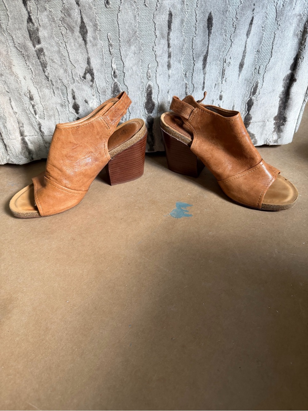 Isola Cognac Open-Toe Block Heel Slingback Sandals